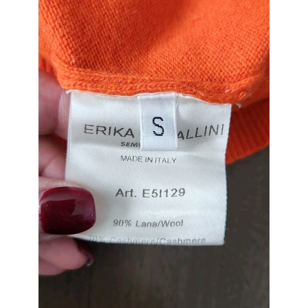 Erika Cavallini Orange Oversized Wool Cashmere Blend Sweater Size Small Euc - Picture 5 of 7